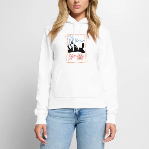 Meow Cat Paw Cute Kitty Lover Design - Women's Premium Hoodie