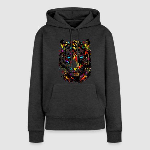 Cute Tiger Head Portrait Drawing - Tiger Eyes - Women's Premium Hoodie