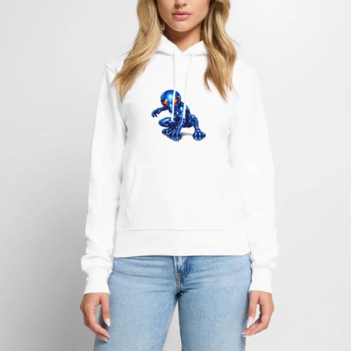 Blue Alien Crouch - Women's Premium Hoodie