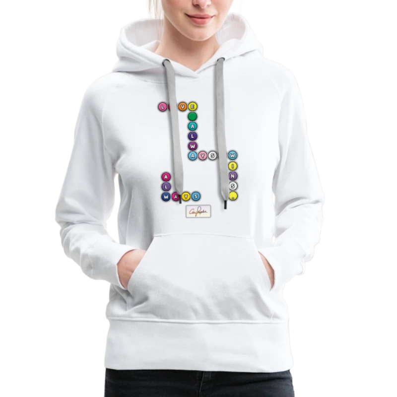 Retro-Meets-Modern "Love Always Wins" - Women's Premium Hoodie