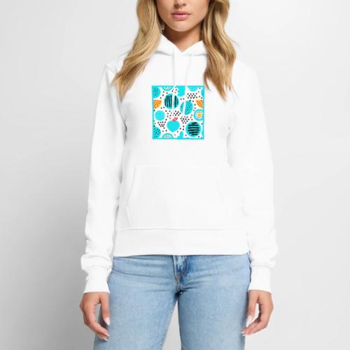 Blue Fruit Patterns Painting Art - Women's Premium Hoodie