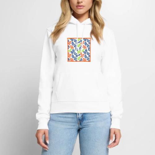 Stylish Elegance in Leaves Pattern - Women's Premium Hoodie