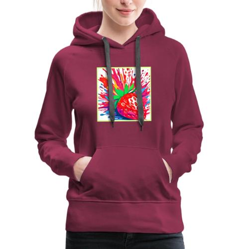 Splatter Strawberry Splash - Women's Premium Hoodie