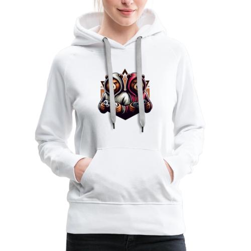 2 grizzlies gamer bears - Women's Premium Hoodie