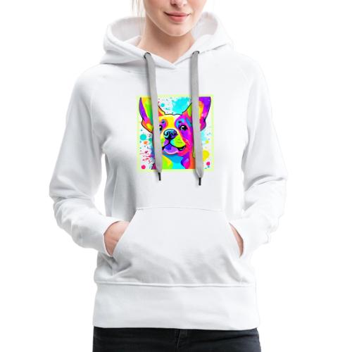 Vibrant Frenchie Bulldog Puppy Art - Women's Premium Hoodie