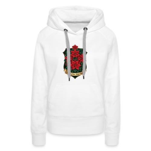 Poinsettia Crest T-Shirt - Women's Premium Hoodie