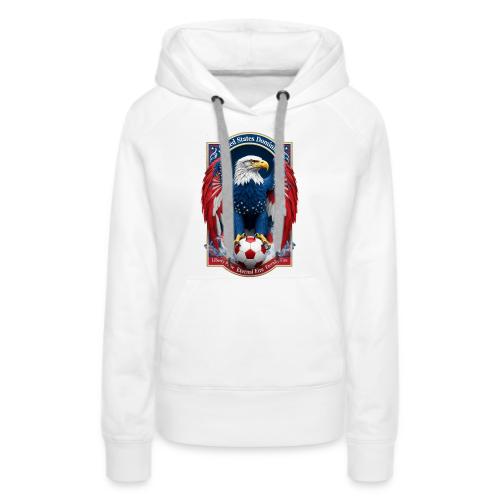 USA Eagle Emblem T Shirt, USA Soccer Pride Gift - Women's Premium Hoodie