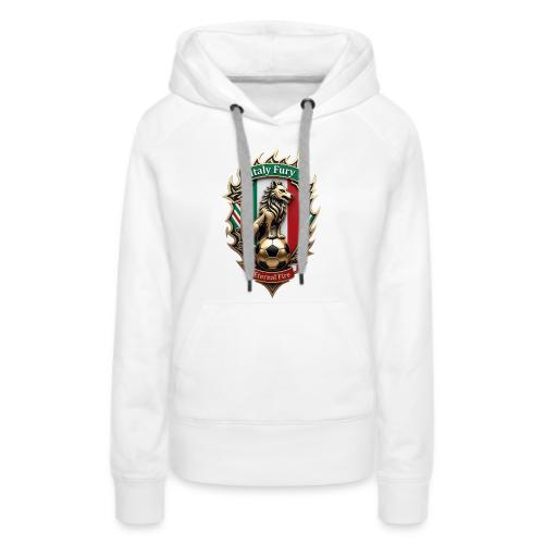 Italy Wolf Fury T-Shirt, Italian Flag Pride Gift - Women's Premium Hoodie