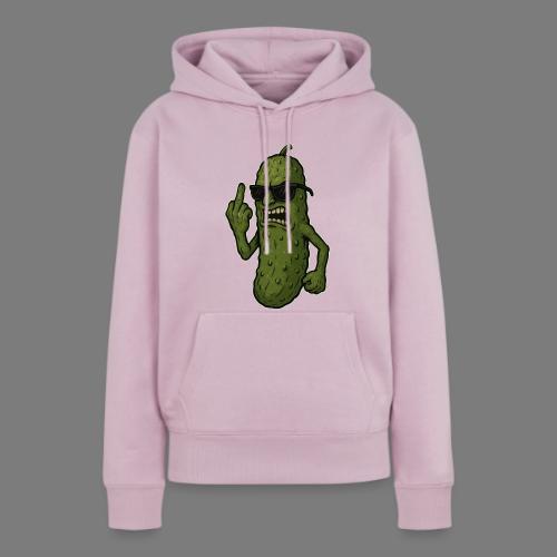 Angry Pickle Flipping the Bird - Women's Premium Hoodie