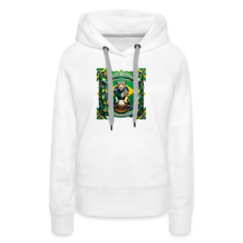 Brazil Jaguar Glory T-Shirt, Flag Pride Badge Gift - Women's Premium Hoodie