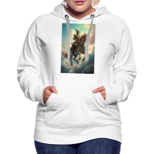 Blue Sky Horse Ride Fantasy Painting - Women's Premium Hoodie