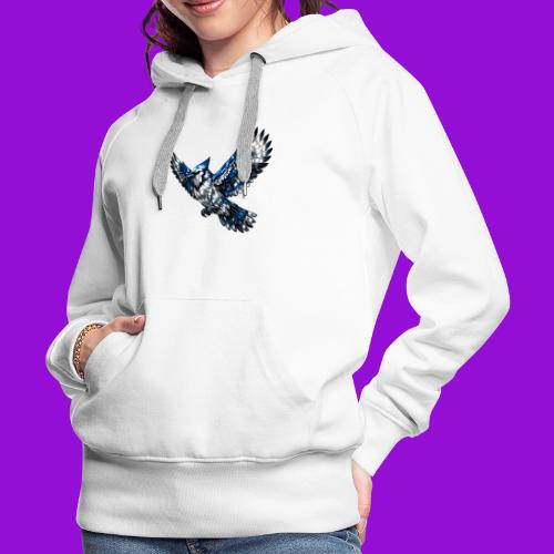Silver Blue Jay in Flight - Women's Premium Hoodie