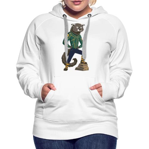 Raccoon Ranger in Neon Armor - Women's Premium Hoodie