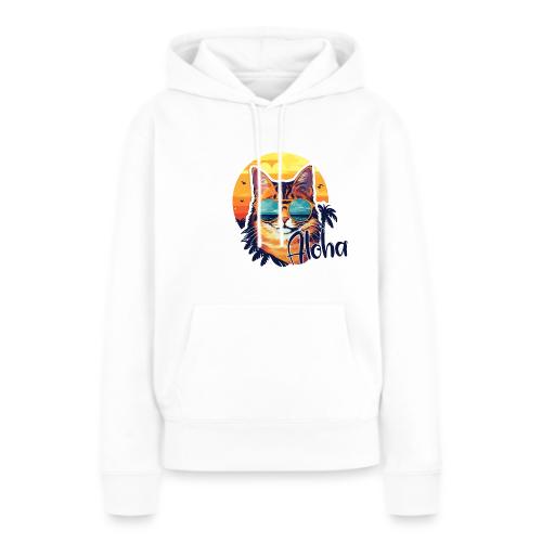 Funny Cat in Hawaiian Aloha Sunglasses - Women's Premium Hoodie