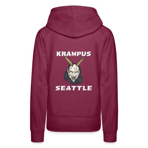 Krampus Seattle Logo White Font - Women's Premium Hoodie