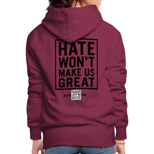Hate (black, back-facing) - Women's Premium Hoodie