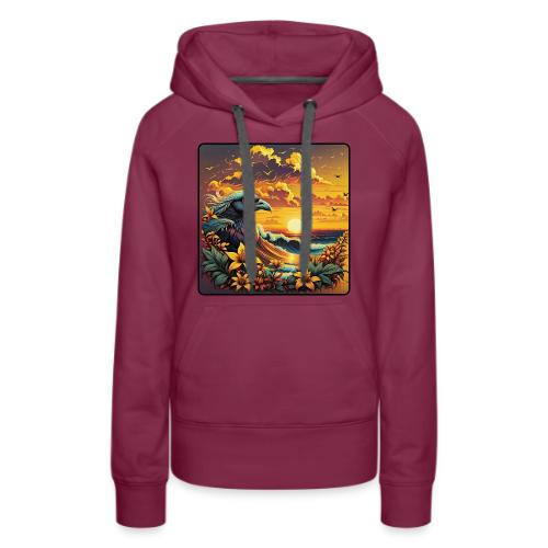 Sunset Wave Bird - Women's Premium Hoodie
