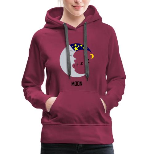 Sleepy Silvery Yawning Moon - Women's Premium Hoodie