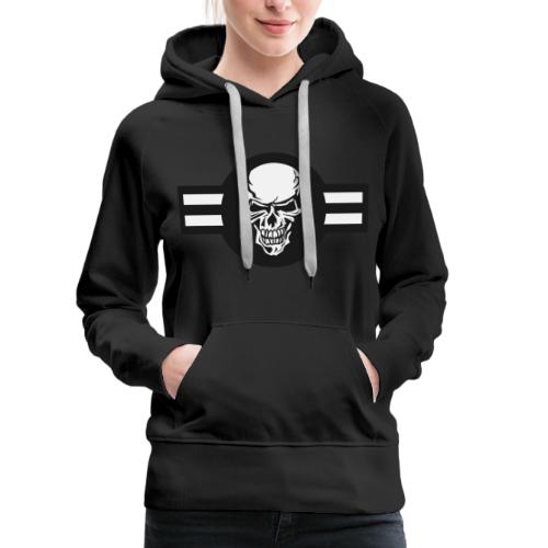 Military aircraft roundel emblem with skull - Women's Premium Hoodie