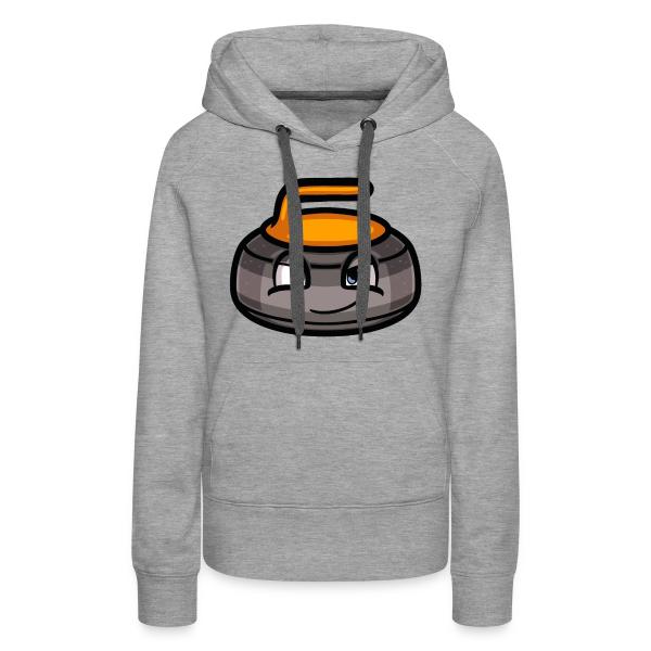 Curling stone mascot - yellow Women's Premium Hoodie