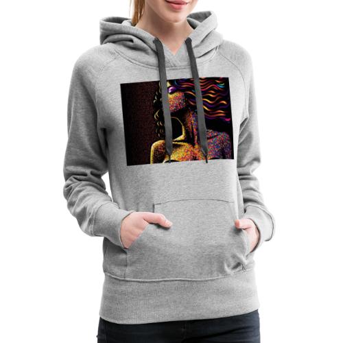 Dazzling Night - Colorful Abstract Portrait - Women's Premium Hoodie