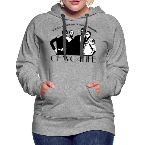 ohwc text silhouette blk & wh with crew names - Women's Premium Hoodie