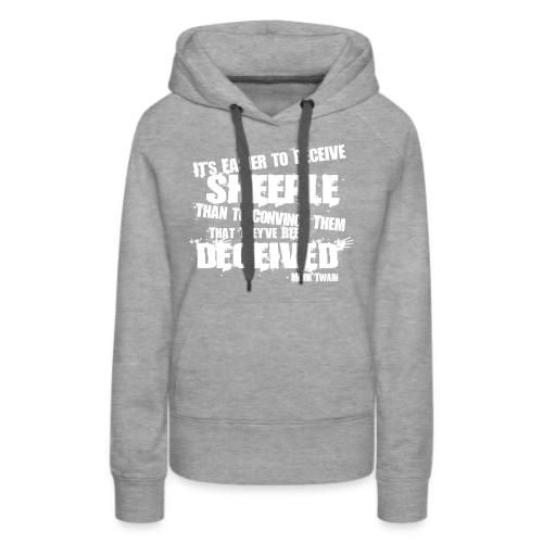 Sheeple Mark Twain White Lettering - Women's Premium Hoodie