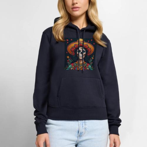 Charra Skull Art | Traditional Mexican Design - Women's Premium Hoodie