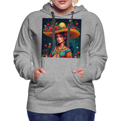 Mexican Design, Regional Mexican Charro Woman - Women's Premium Hoodie