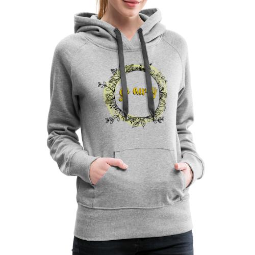 T-Shirt For Introverts - Go Away - Floral Wreth - Women's Premium Hoodie