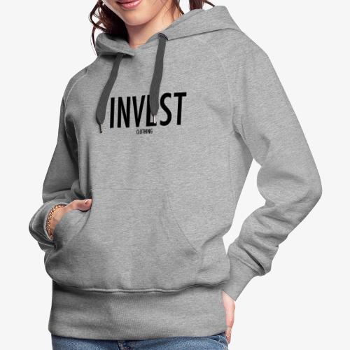 invest clothing black text - Women's Premium Hoodie