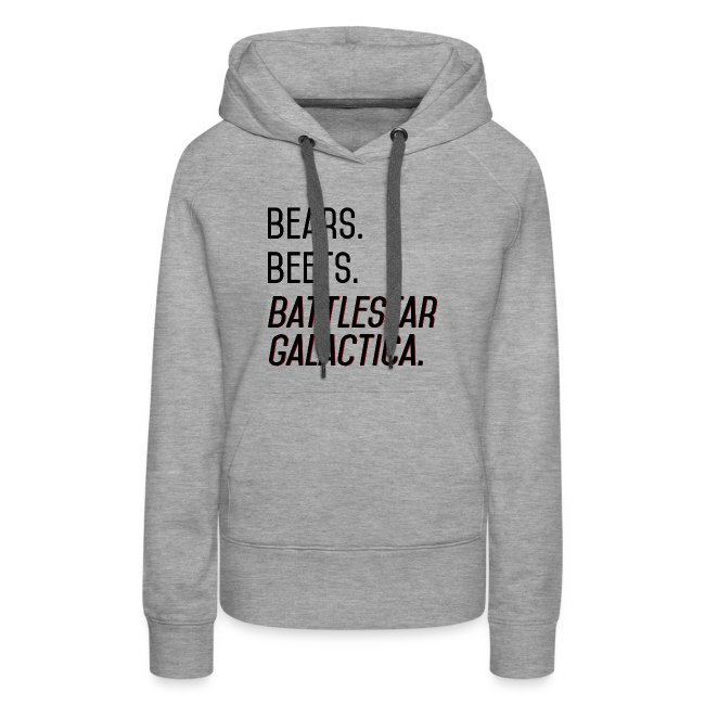 Bears. Beets. Battlestar Galactica. (Black & Red)