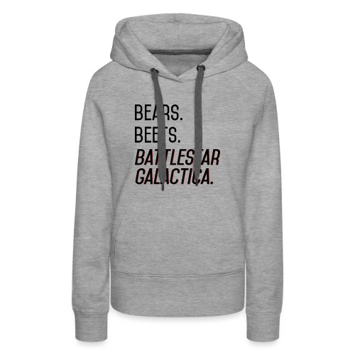 Bears. Beets. Battlestar Galactica. (Black & Red) - Women's Premium Hoodie