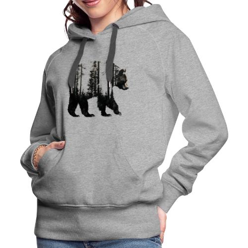 Evergreen Bear Silhouette - Women's Premium Hoodie