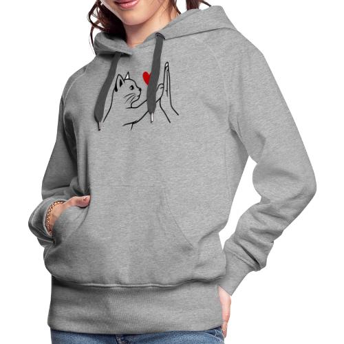 Cat Lover High-Five T-Shirt - Women's Premium Hoodie