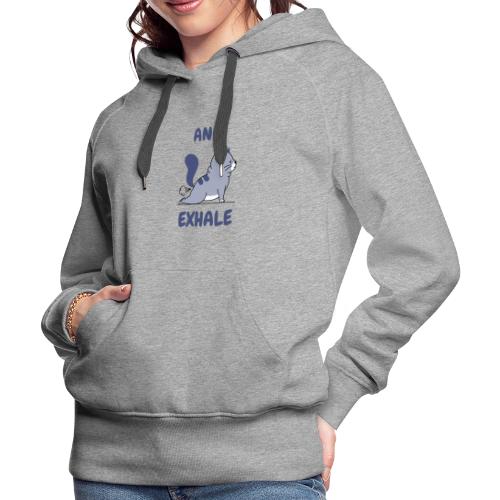 funny t shirt design template featuring a cat flex - Women's Premium Hoodie