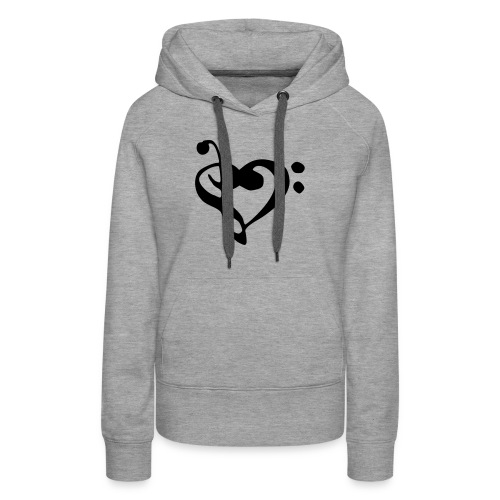 musical note with heart - Women's Premium Hoodie