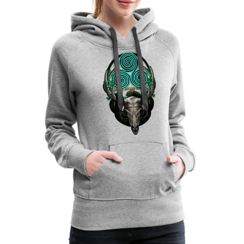 The Antlered Crown (Color Text) - Women's Premium Hoodie
