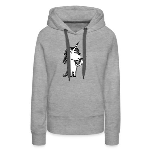 Unicorn with a mini friend angry - Women's Premium Hoodie