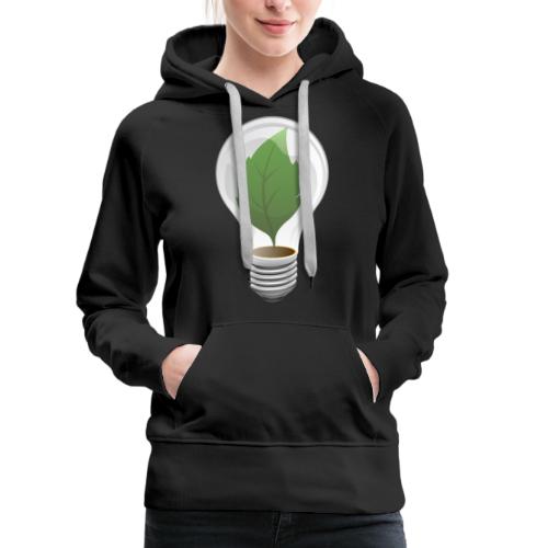 Clean Energy Green Leaf Illustration - Women's Premium Hoodie