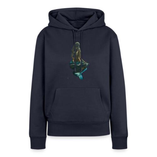 Midnight Mermaid on a rock - Women's Premium Hoodie