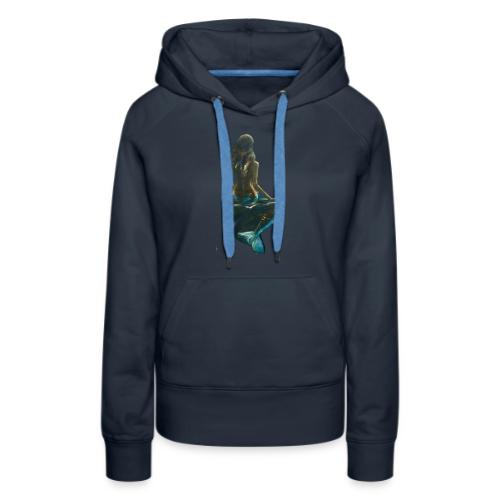 Midnight Mermaid on a rock - Women's Premium Hoodie