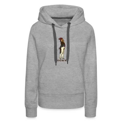 Cocky the Vintage Rooster Chicken - color - Women's Premium Hoodie