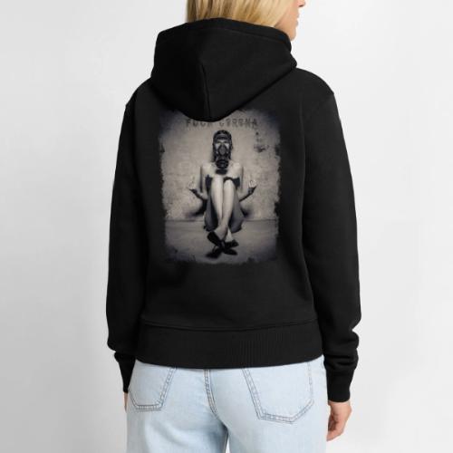 nude girl with gas mask - DOUBLE FUCK CORONA - Women's Premium Hoodie