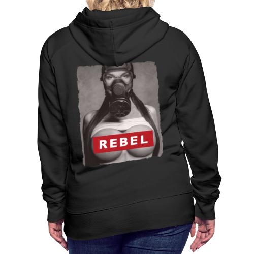 nude girl with gas mask - REBEL - Women's Premium Hoodie