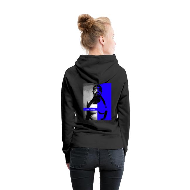 masked girl blue - FUCK CORONA 4 dark clothes