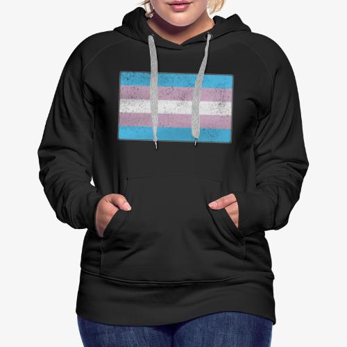 Distressed Transgender Pride Flag - Women's Premium Hoodie