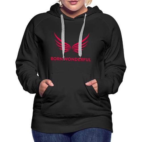 Red Born Wonderful Logo - Women's Premium Hoodie