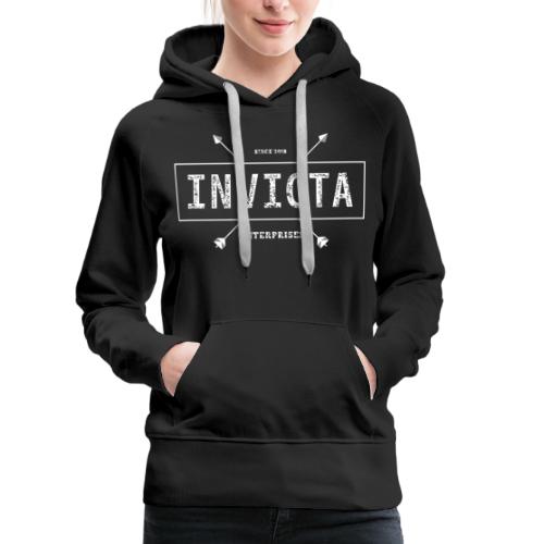 Invicta Enterprises - White Textured Logo - Women's Premium Hoodie