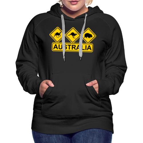 Australian 3 Animal Street Sign - Women's Premium Hoodie